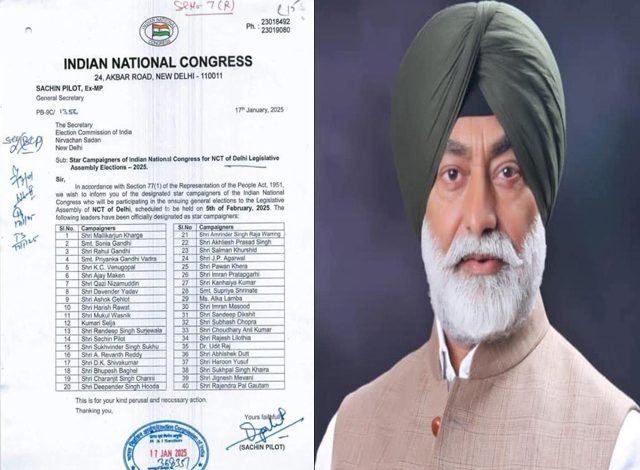 ਵਿਧਾਇਕ ਖਹਿਰਾ ਦਿੱਲੀ ਚੋਣਾਂ ਲਈ ਕਾਂਗਰਸ ਦੇ ਸਟਾਰ ਪ੍ਰਚਾਰਕ ਨਿਯੁਕਤ