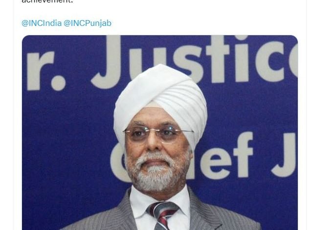 ਜਸਟਿਸ (ਸੇਵਾ-ਮੁਕਤ) ਜਗਦੀਸ਼ ਸਿੰਘ ਖੇਹਰ ਨੂੰ ਪਦਮ ਵਿਭੂਸ਼ਣ ਮਿਲਣ 'ਤੇ ਬਾਜਵਾ ਵਲੋਂ ਵਧਾਈਆਂ