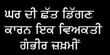 ਘਰ ਦੀ ਛੱਤ ਡਿੱਗਣ ਨਾਲ ਕਈ ਗੰਭੀਰ ਜ਼ਖਮੀ