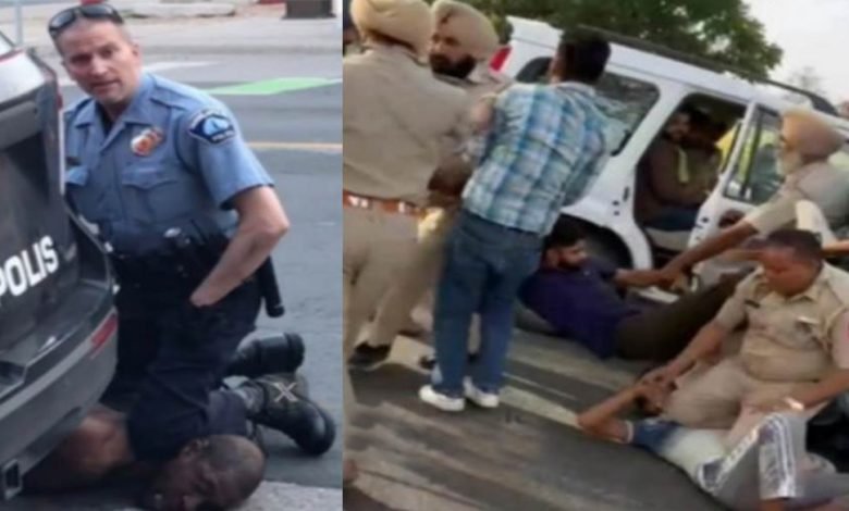 ETT ਅਧਿਆਪਕਾਂ ਦੇ ਪ੍ਰਦਰਸ਼ਨ ਦੌਰਾਨ ਧਰਨਾਕਾਰੀ ਦੀ ਛਾਤੀ 'ਤੇ ਗੋਡਾ ਰੱਖਣ ਵਾਲੇ ਪੁਲਿਸ ਮੁਲਾਜ਼ਮ ਦੀ ਤਸਵੀਰ ਵਾਇਰਲ ETT ਅਧਿਆਪਕਾਂ ਦੇ ਪ੍ਰਦਰਸ਼ਨ ਦੌਰਾਨ ਧਰਨਾਕਾਰੀ ਦੀ ਛਾਤੀ 'ਤੇ ਗੋਡਾ ਰੱਖਣ ਵਾਲੇ ਪੁਲਿਸ ਮੁਲਾਜ਼ਮ ਦੀ ਤਸਵੀਰ ਵਾਇਰਲ