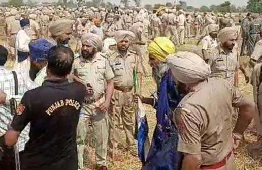 ਕਿਸਾਨਾਂ ਤੇ ਪੁਲਿਸ ਪ੍ਰਸ਼ਾਸਨ ਦਾ ਫੇਰ ਪਿਆ ਪੇਚਾ 