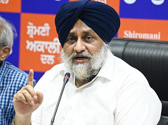 ਦਰਿਆਈ ਪਾਣੀ ਇਕ ’ਵਿਵਾਦ’ ਨਹੀਂ ਬਲਕਿ ਪੰਜਾਬ ਦੀ ਸਿੱਧੀ ਲੁੱਟ: ਸੁਖਬੀਰ ਬਾਦਲ ਨੇ ਪ੍ਰਧਾਨ ਮੰਤਰੀ ਨੂੰ ਲਿਖਿਆ ਪੱਤਰ