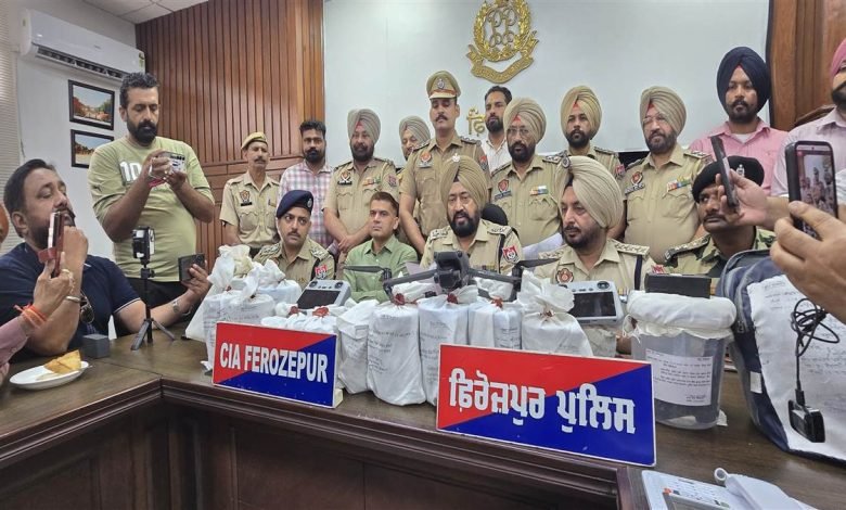 ਫਿਰੋਜ਼ਪੁਰ ਵਿਚ 9 ਕਿਲੋ ਹੈਰੋਇਨ ਸਮੇਤ ਹਥਿਆਰ ਅਤੇ ਡਰੋਨ ਬਰਾਮਦ