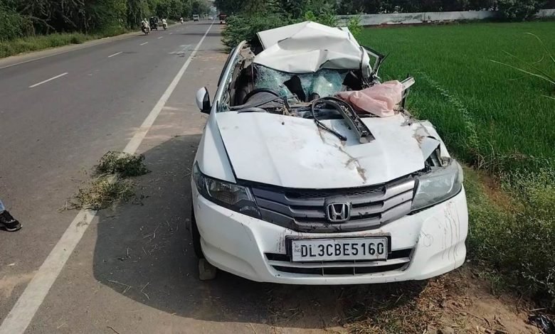 ਕਾਰ ਤੇ ਟਰੈਕਟਰ ਟਰਾਲੀ ਦੀ ਭਿਆਨਕ ਟੱਕਰ, ਡਰਾਈਵਰ ਦੀ ਦਰਦਨਾਕ ਮੌਤ ਕਾਰ ਤੇ ਟਰੈਕਟਰ ਟਰਾਲੀ ਦੀ ਭਿਆਨਕ ਟੱਕਰ, ਡਰਾਈਵਰ ਦੀ ਦਰਦਨਾਕ ਮੌਤ