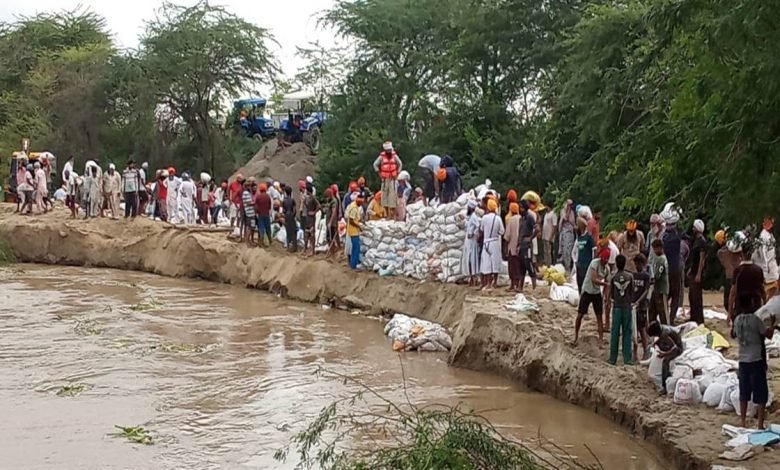 ਖ਼ਤਰੇ ਦੀ ਘੰਟੀ ! ਸਭਰਾ ਨੇੜ੍ਹੇ ਧੁੱਸੀ ਬੰਨ੍ਹ ਨੂੰ ਲੱਗੀ ਢਾਹ