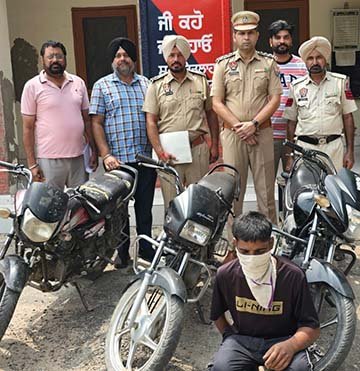 ਚੋਰੀ ਦੇ ਮੋਟਰਸਾਈਕਲ ਸਮੇਤ ਇਕ ਕਾਬੂ ਚੋਰੀ ਦੇ ਮੋਟਰਸਾਈਕਲ ਸਮੇਤ ਇਕ ਕਾਬੂ