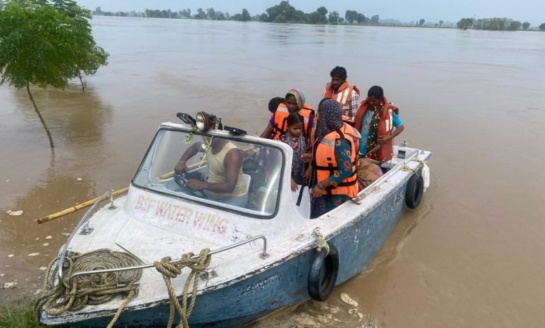 ਫਿਰੋਜ਼ਪੁਰ ਸਰਹੱਦੀ ਖੇਤਰ ਵਿੱਚ ਹੜ੍ਹ ਦੀ ਸਥਿਤੀ