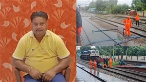 ਮੀਂਹ ਕਾਰਨ ਰੇਲਵੇ ਲਾਈਨ ਦੇ ਉੱਪਰੋਂ ਲੰਘਦੀ ਓਵਰਹੈੱਡ ਲਾਈਨ 'ਚ ਆਇਆ ਕਰੰਟ