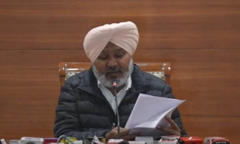 ਜੀ ਰਾਮ ਜੀ ’ਤੇ ਮੁਰਦਾਬਾਦ ਹੋਣ ’ਤੇ ਬੇਅਦਬੀ ਲਈ ਭਾਜਪਾ ਹੋਵੇਗੀ ਜ਼ਿੰਮੇਵਾਰ-ਹਰਪਾਲ ਚੀਮਾ